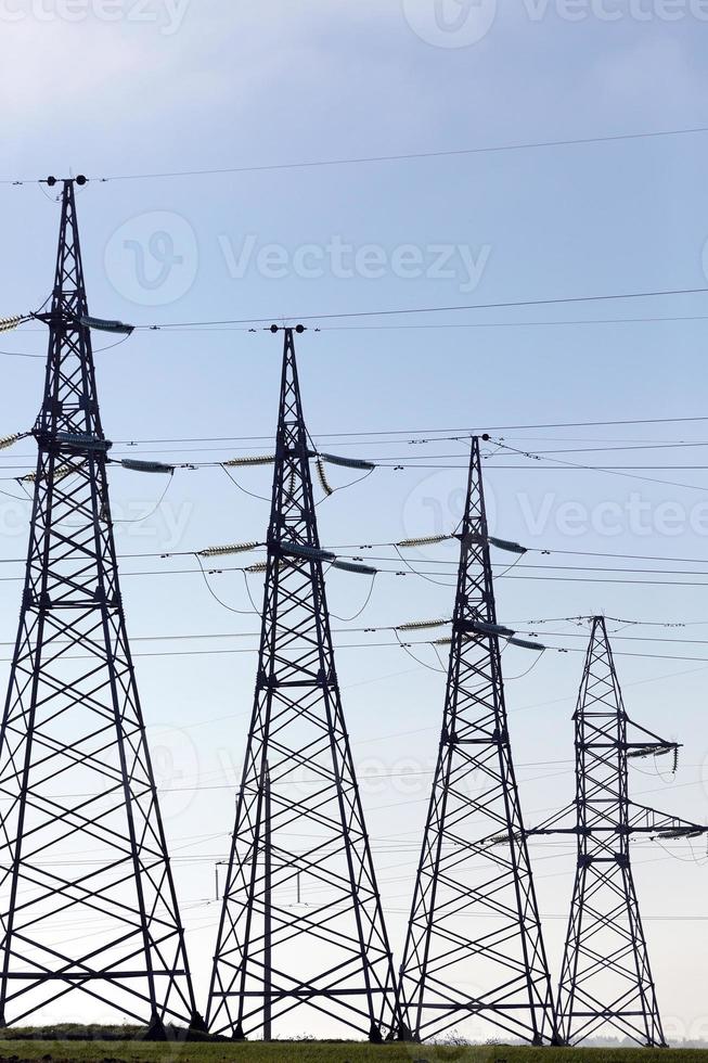 High-voltage power poles photo