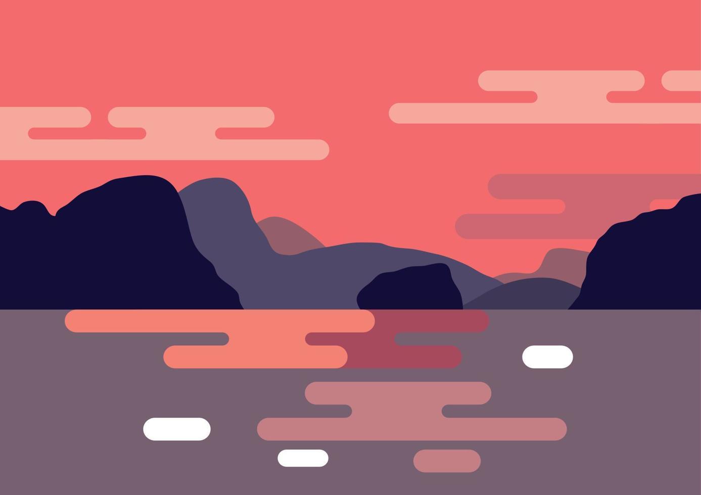 naturaleza paisaje crepúsculo fondo vector