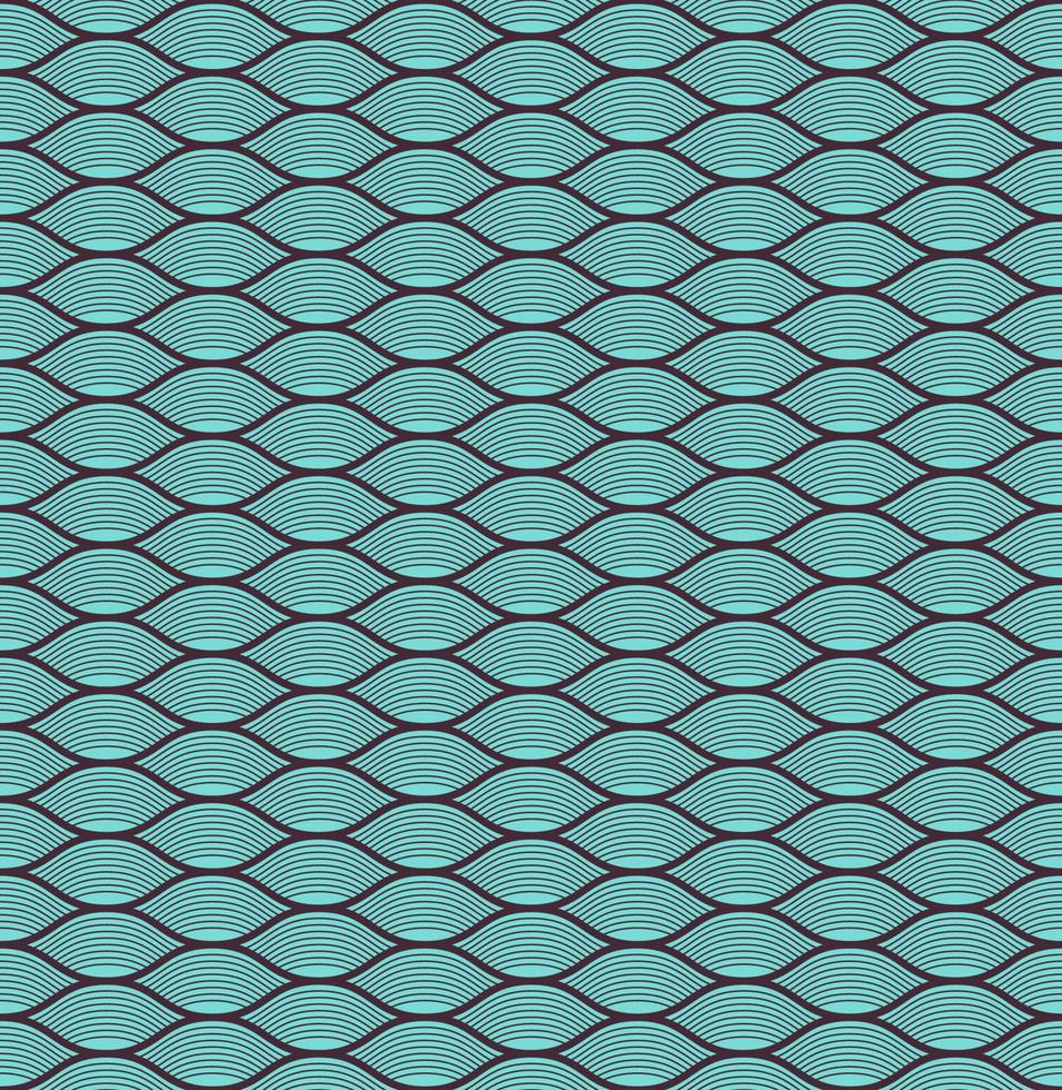 blue seamless wave pattern, linear design - vector illustration