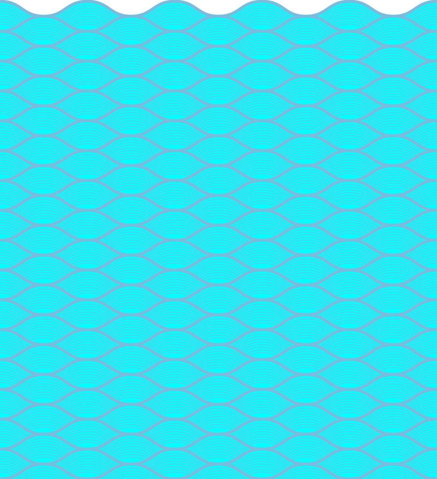 blue seamless wave pattern, linear design - vector illustration