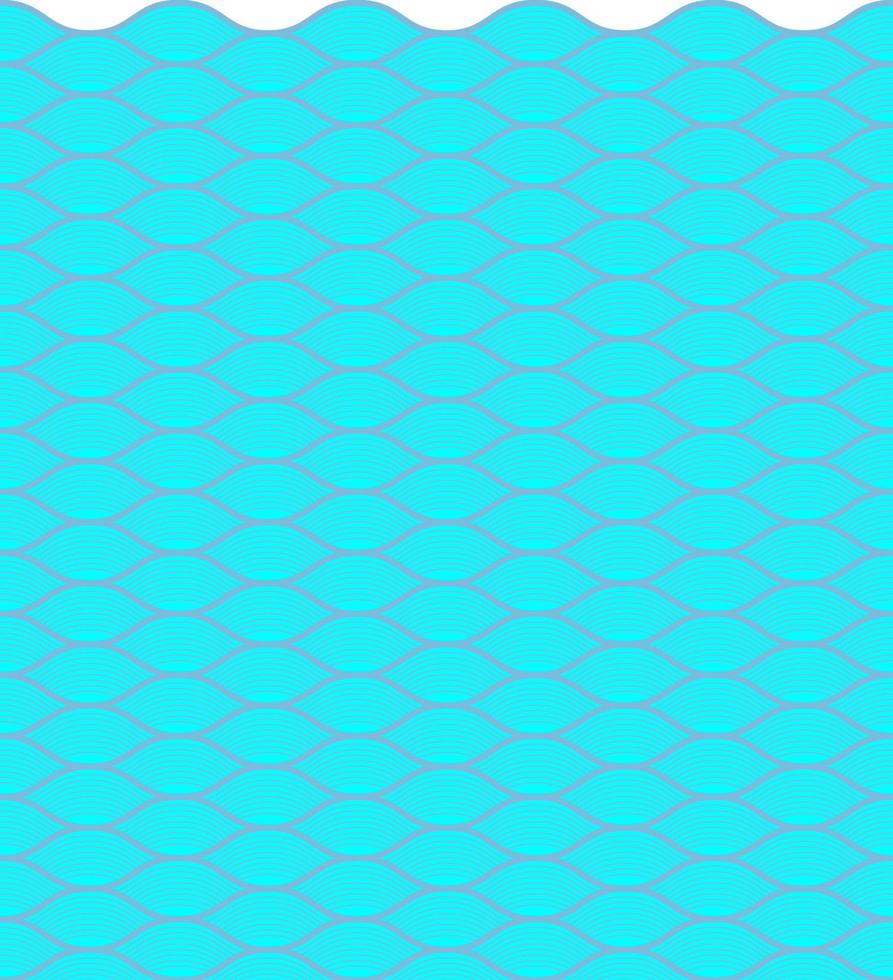 blue seamless wave pattern, linear design - vector illustration