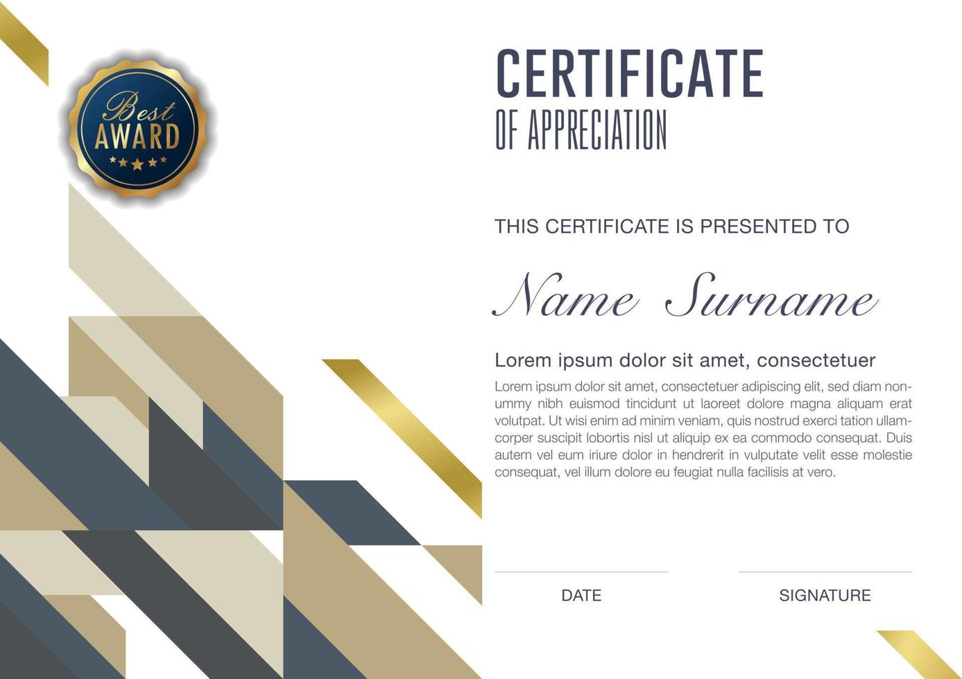 certificate template with luxury and modern pattern, Vector illustration
