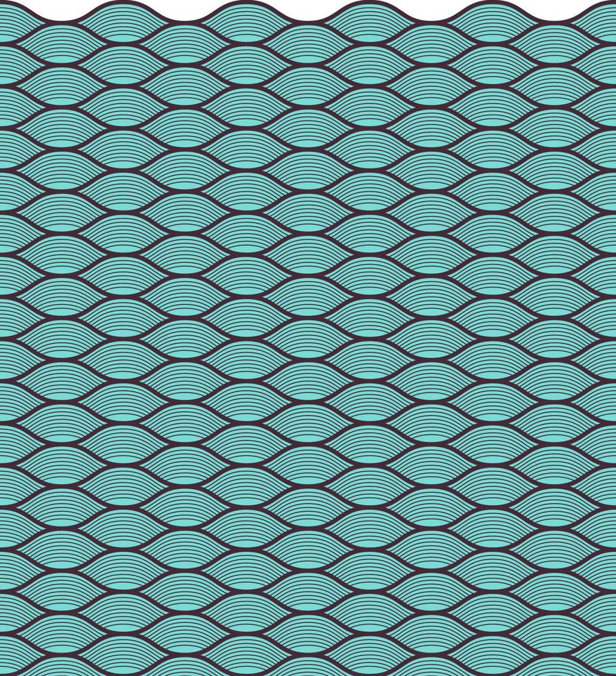 blue seamless wave pattern, linear design - vector illustration