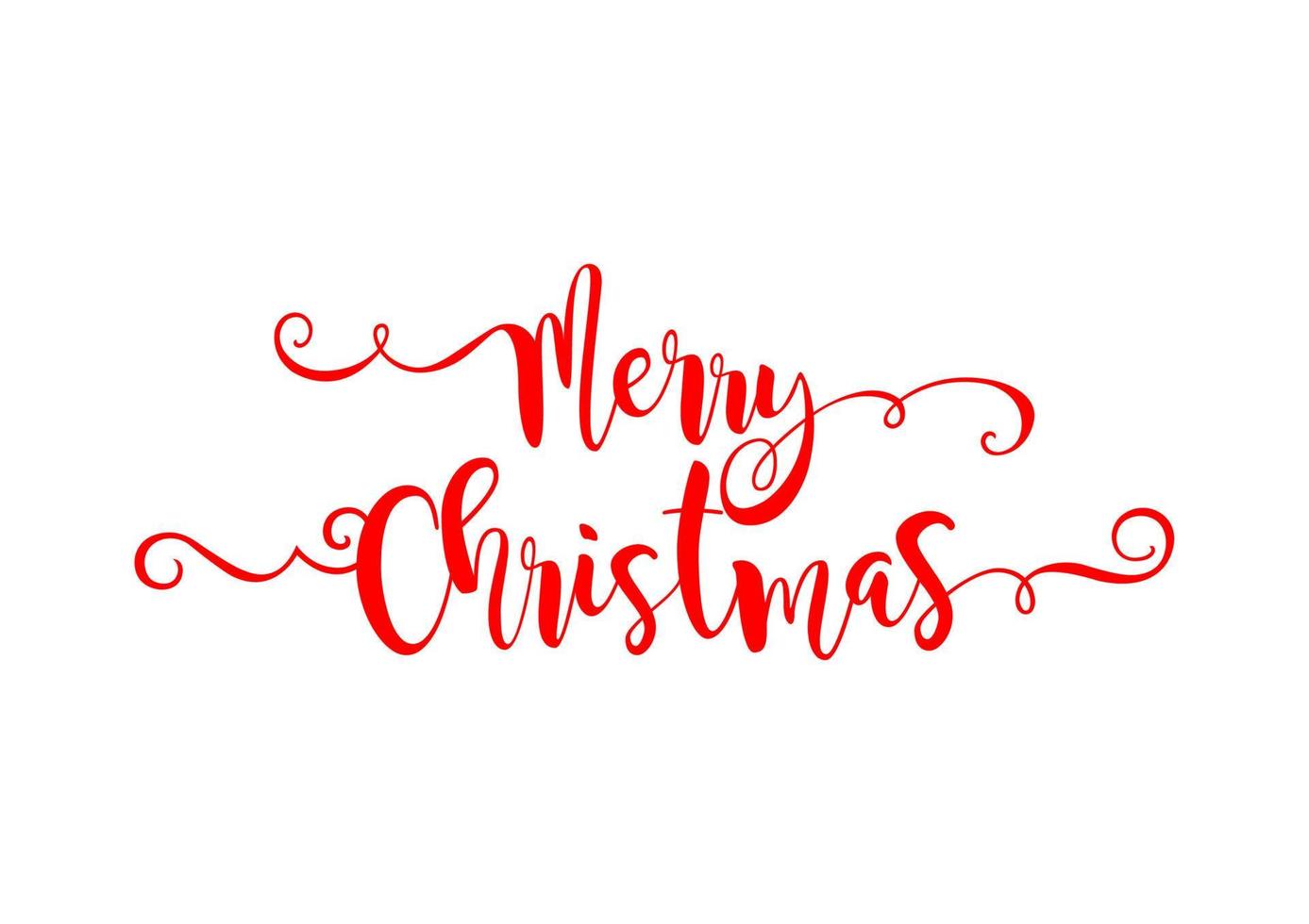 merry christmas vector text calligraphic, creative typography for holiday greeting