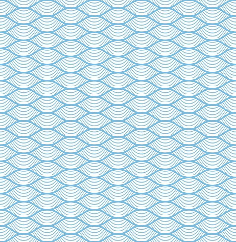 blue seamless wave pattern, linear design - vector illustration