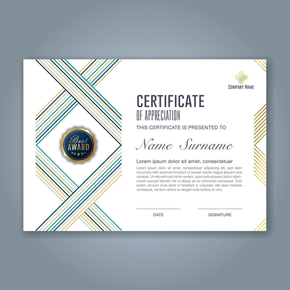 certificate template with luxury and modern pattern, Vector illustration