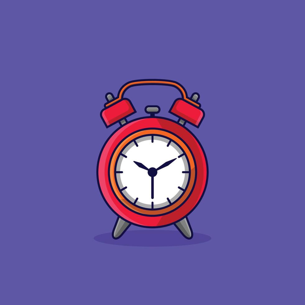 alarm clock on blue icon cartoon vector illustration