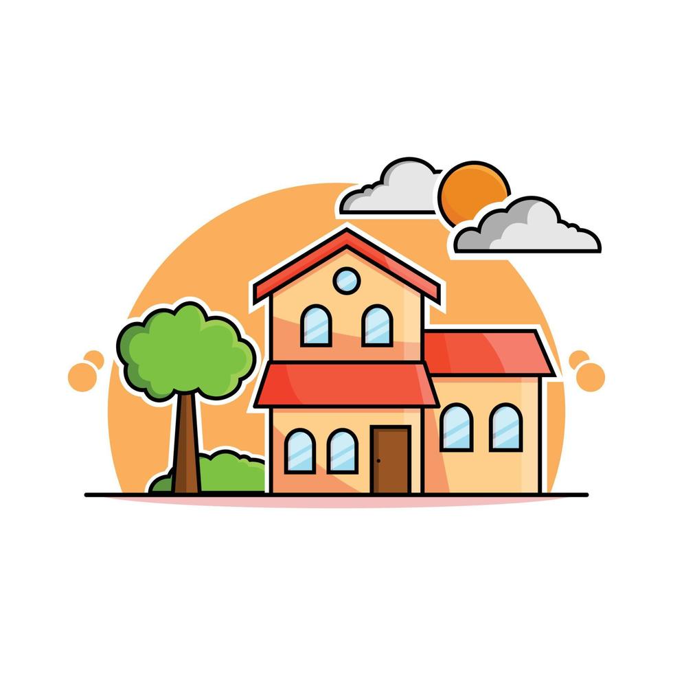 flat design house cartoon vector illustration