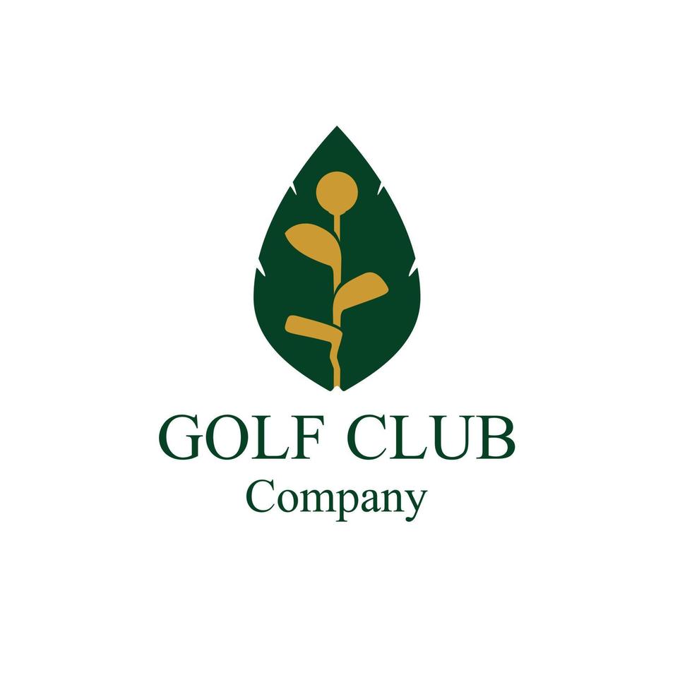 hoja verde naturaleza golf vector logo