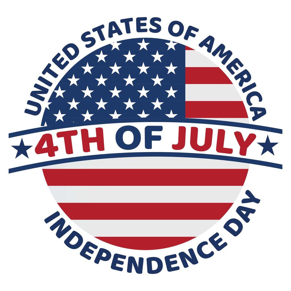 Happy 4th July Independence Day United States of America T-Shirt Design Vector