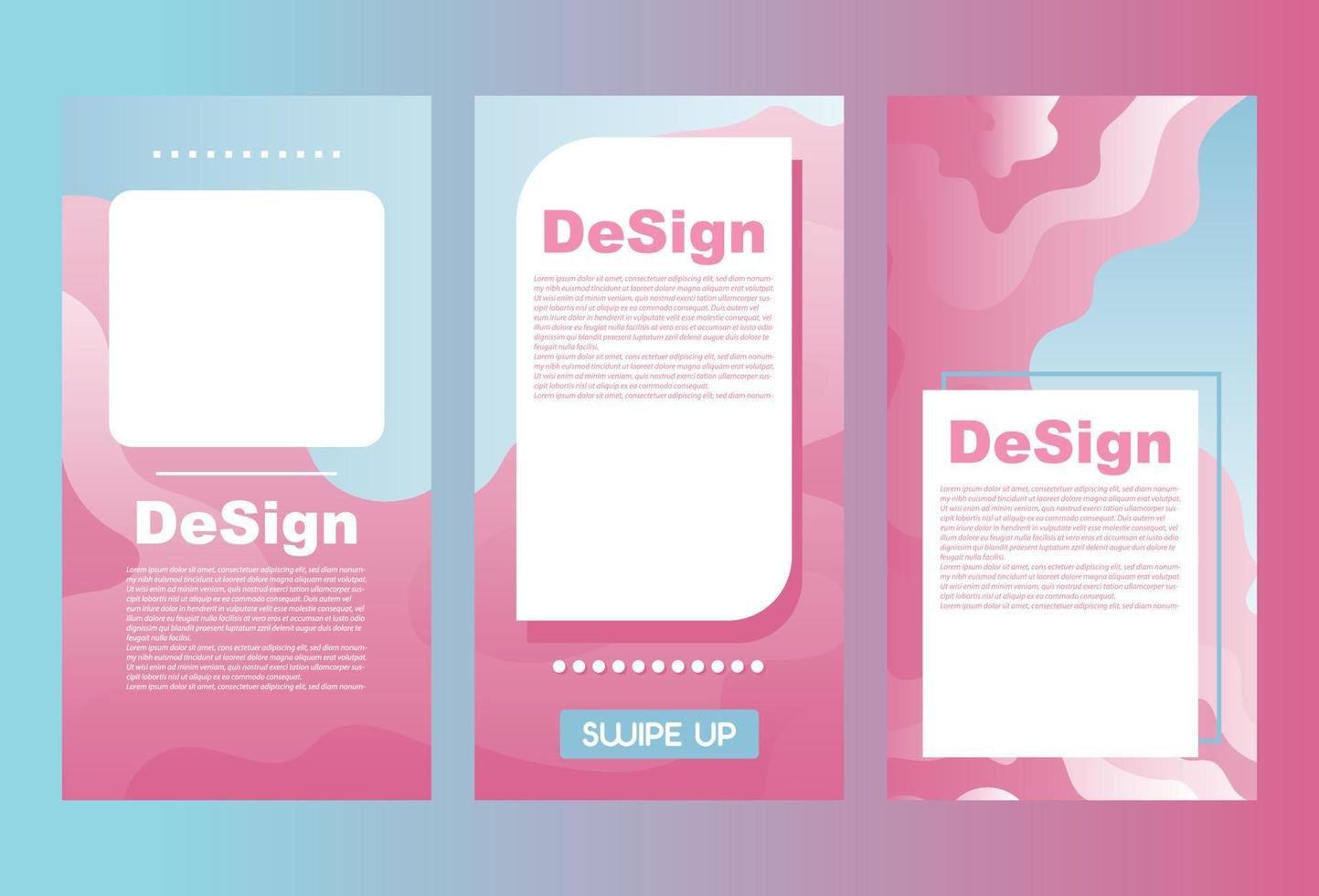 Pink gradient social media stories vector art