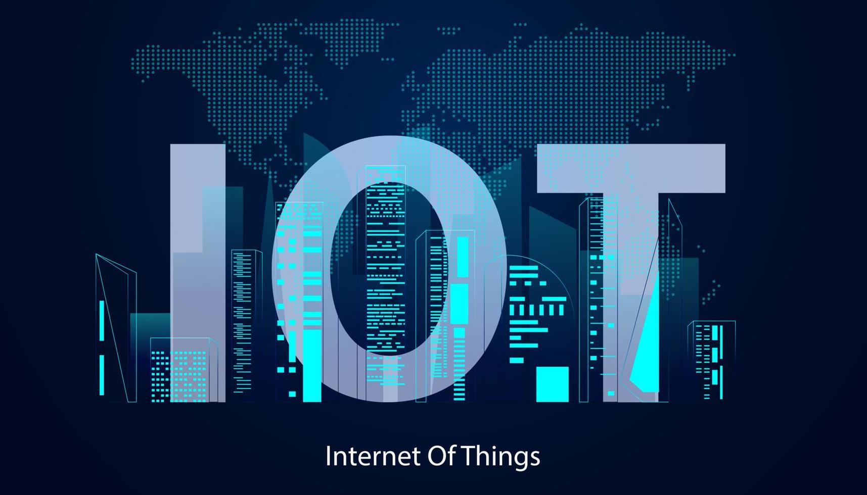 Abstract Internet of things Concept smart city 5G.IoT Internet of Things communication network Innovation Technology Concept Icon. Connect wireless devices and networking Innovation Technology. vector