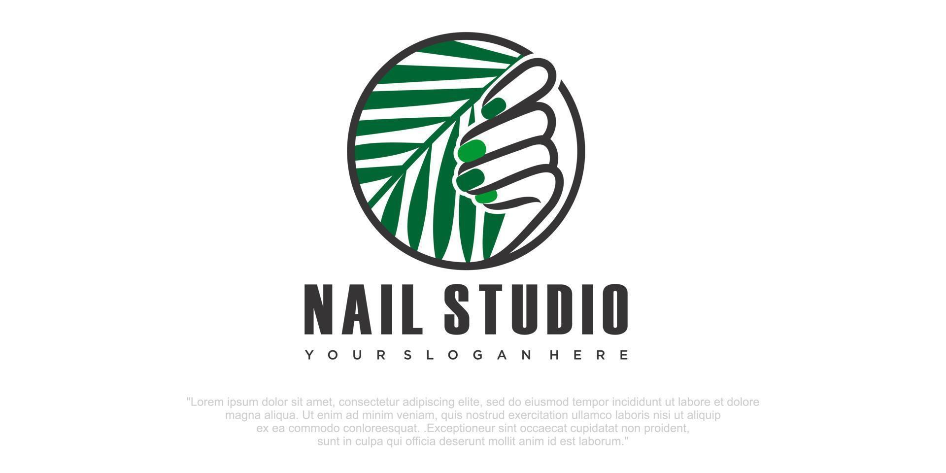 Nails logo collection with creative and unique element concept vector