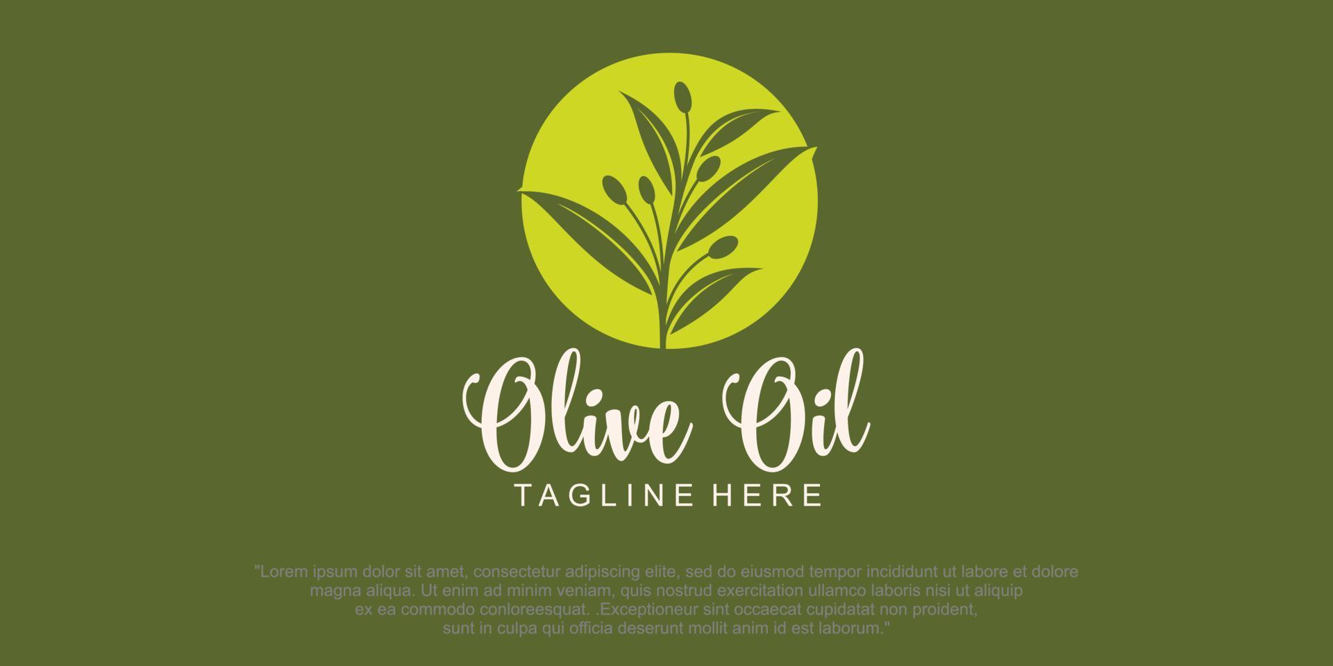 Olive oil vector logo template. This design use leaf and circle symbol