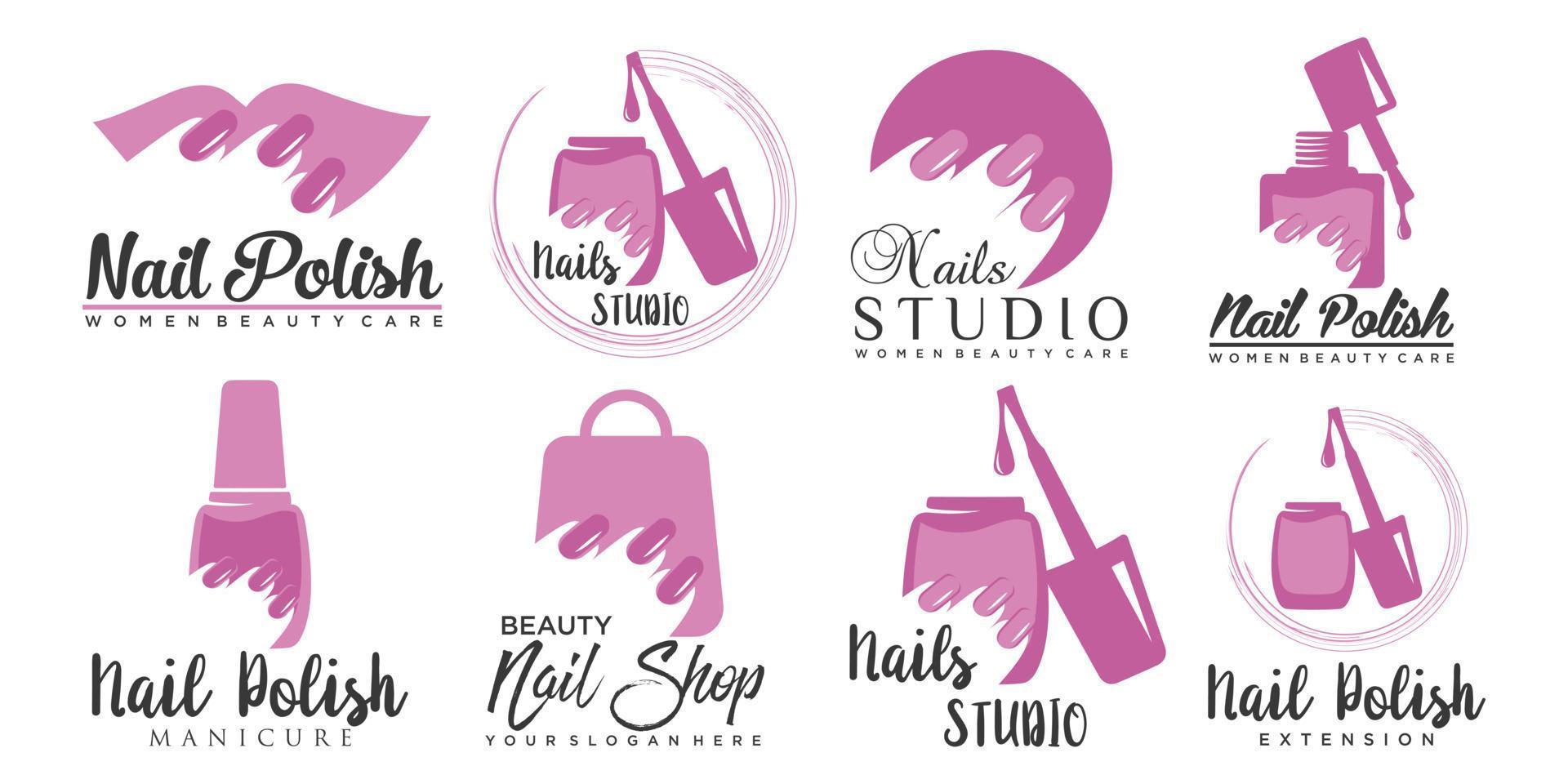 Vector logo design for manicure and nails salon