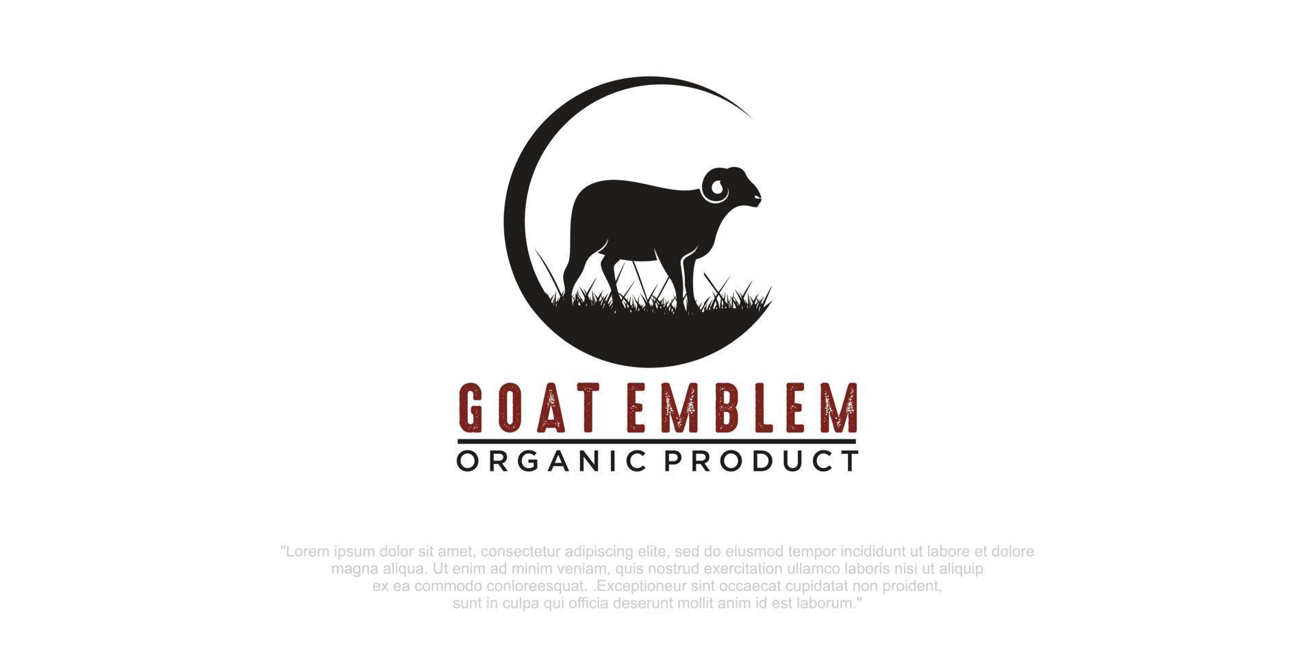 vector de diseño de concepto de logotipo de cabra