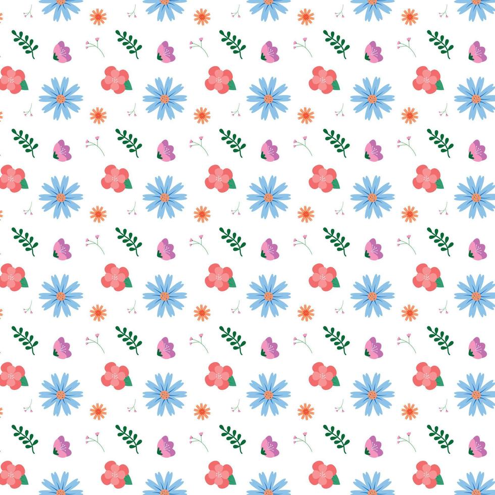 gentle and cute pattern with flowers in pastel colors vector