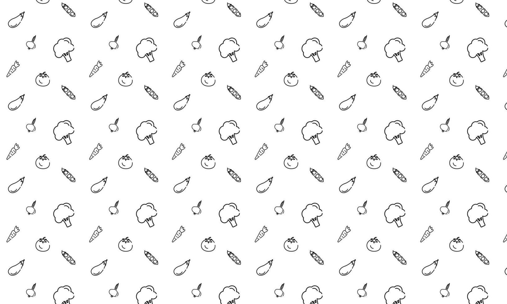 vegetable pattern in black and white vector