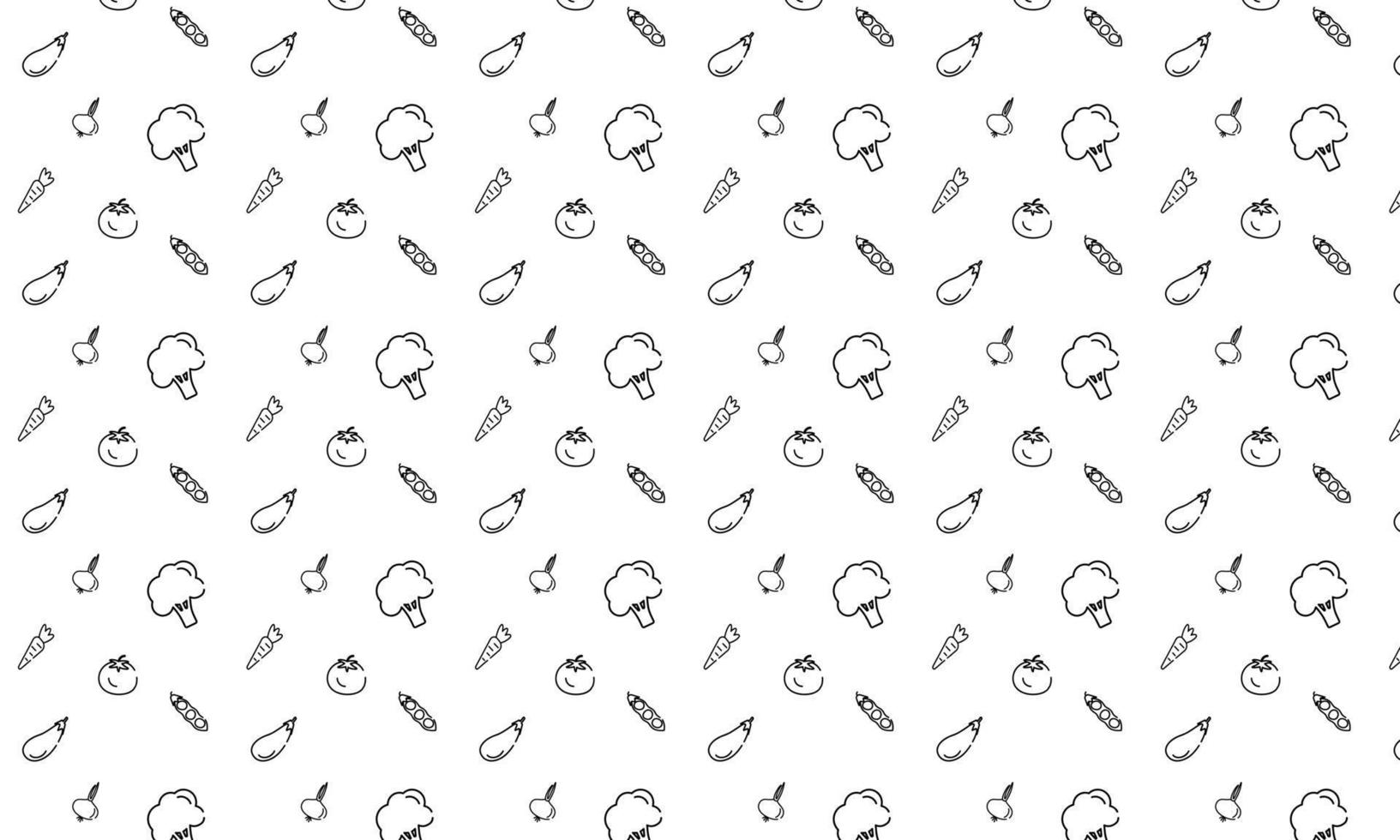 vegetable pattern in black and white vector