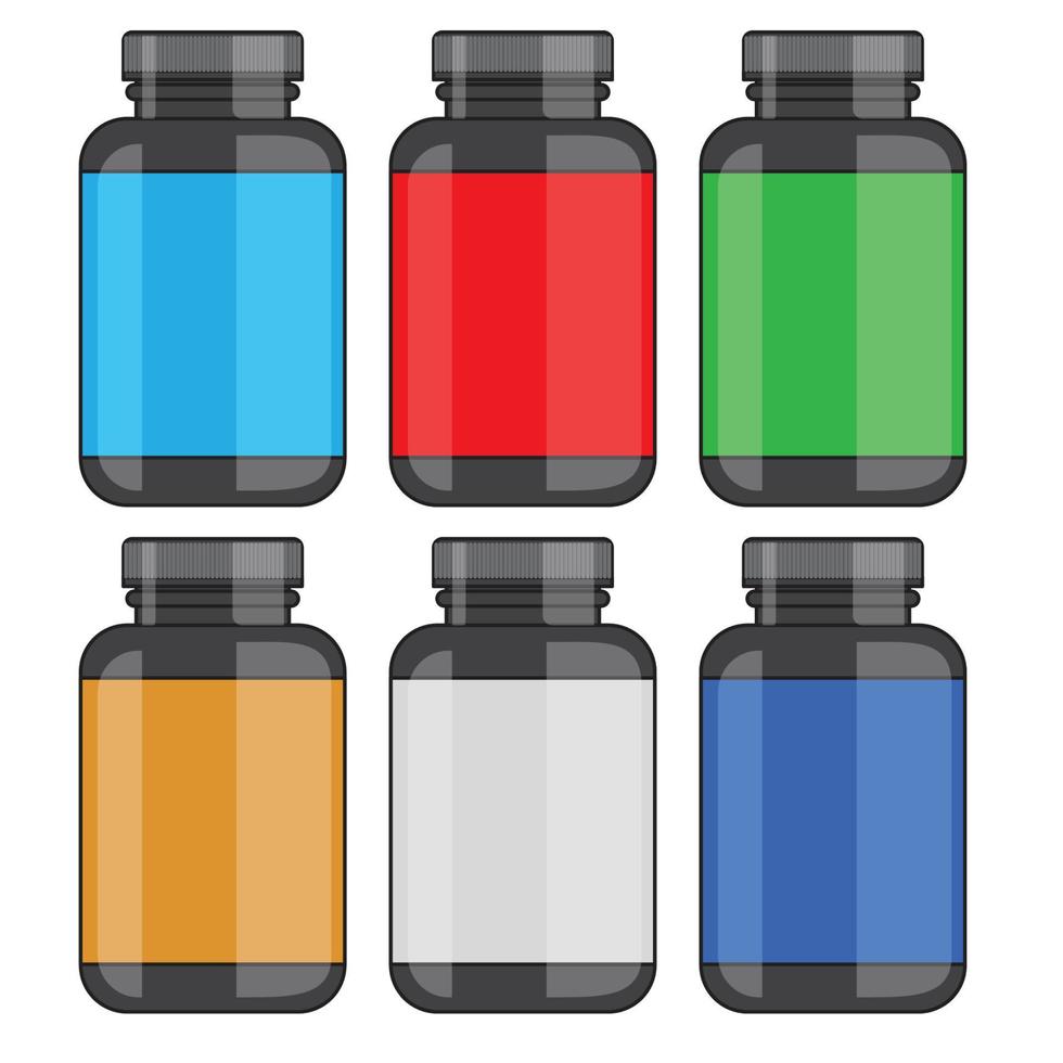 medicine plastic bottle mockup vector design