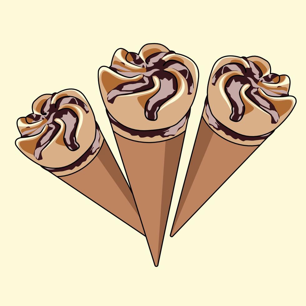 diseño de vector de ilustración de helado de chocolate