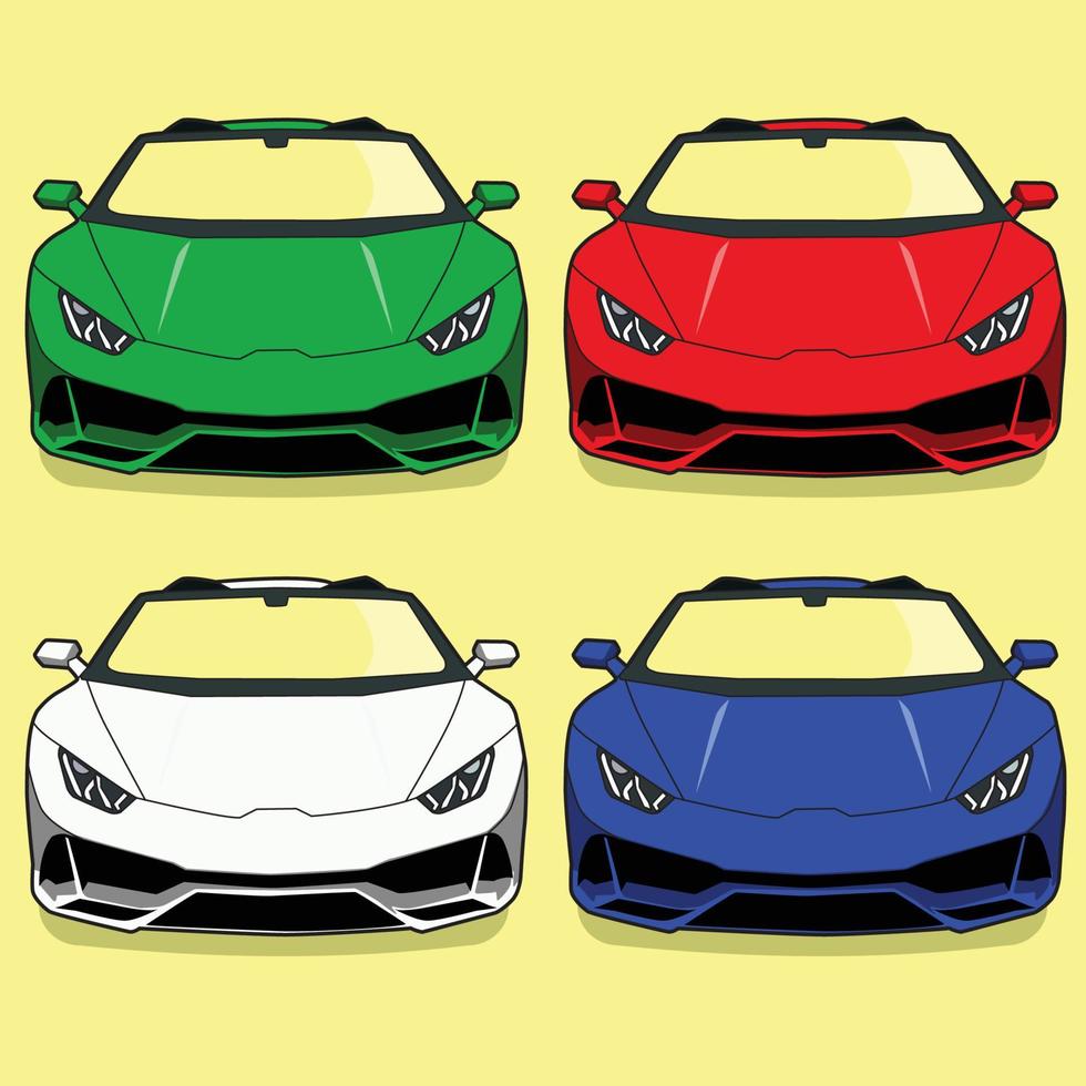 luxury sport car front view vector design