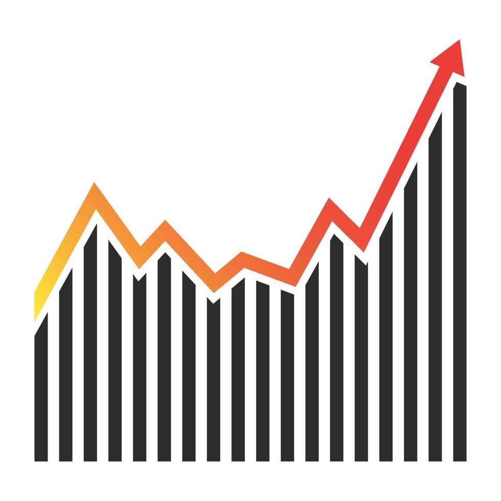 Growing graph icon vector. Growth sign vector design