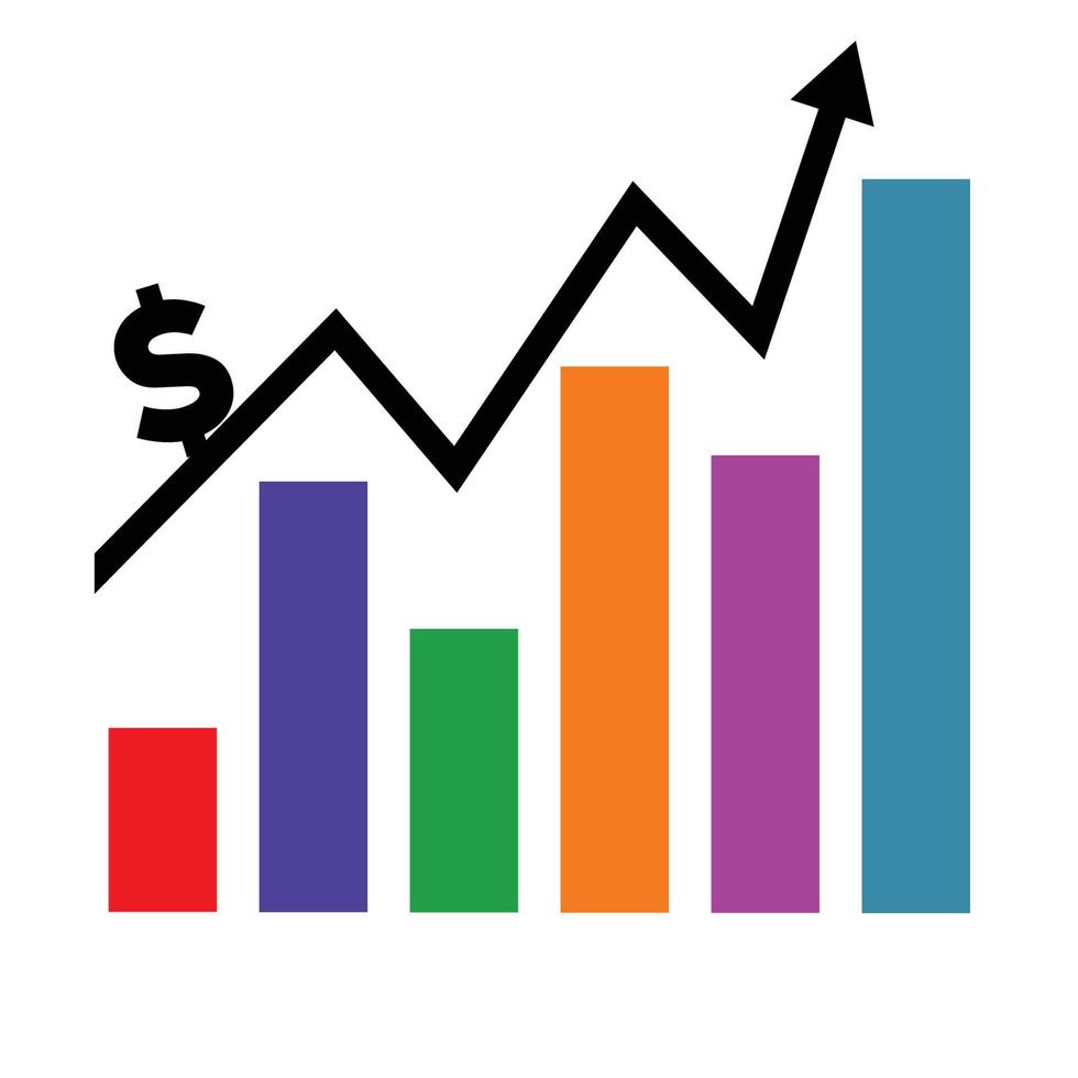 up inflation grap symbol vector design
