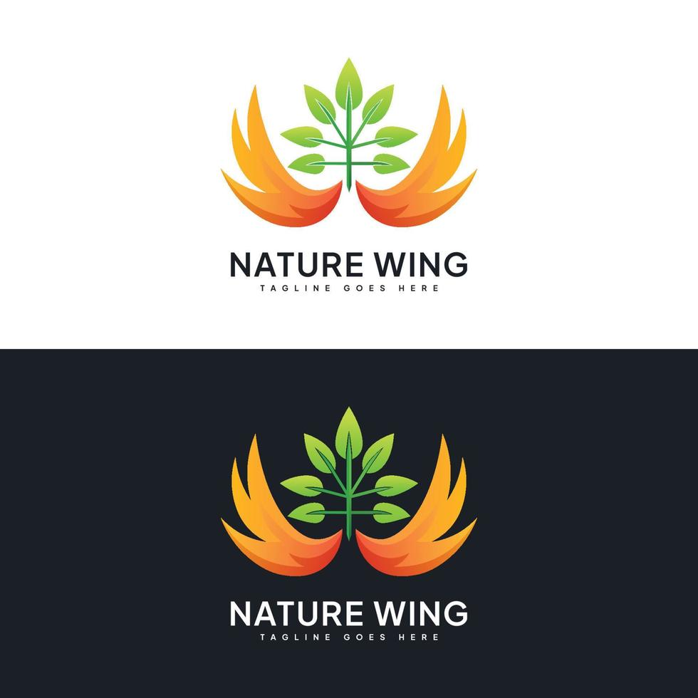 Vector Logo Illustration Abstract Nature Wings Gradient Style