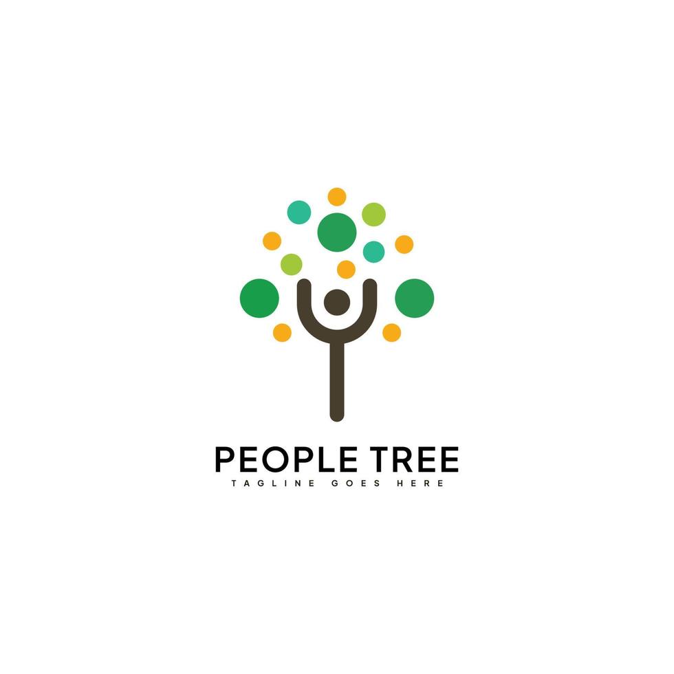 gente árbol logo vector diseño plantilla logo creativo símbolo icono diseño concepto