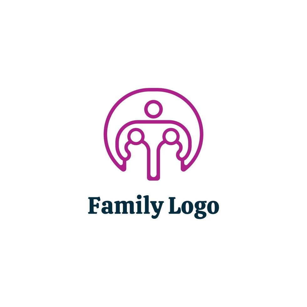 Line Art Style Family Logo Template vector