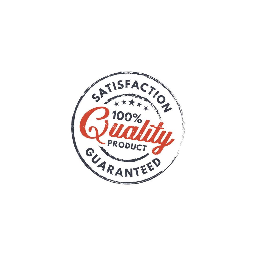 100 percent guaranteed quality product stamp logo vector