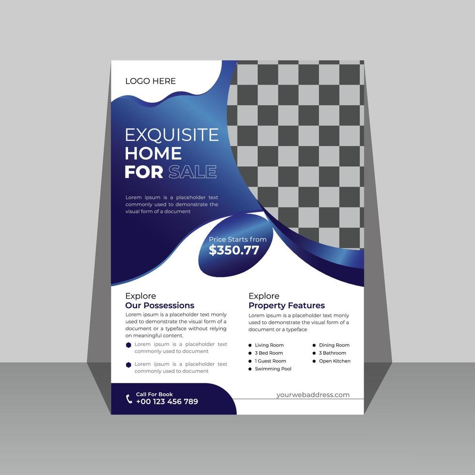 Creative real estate flyer template in a4 size for real estate and property business. vector