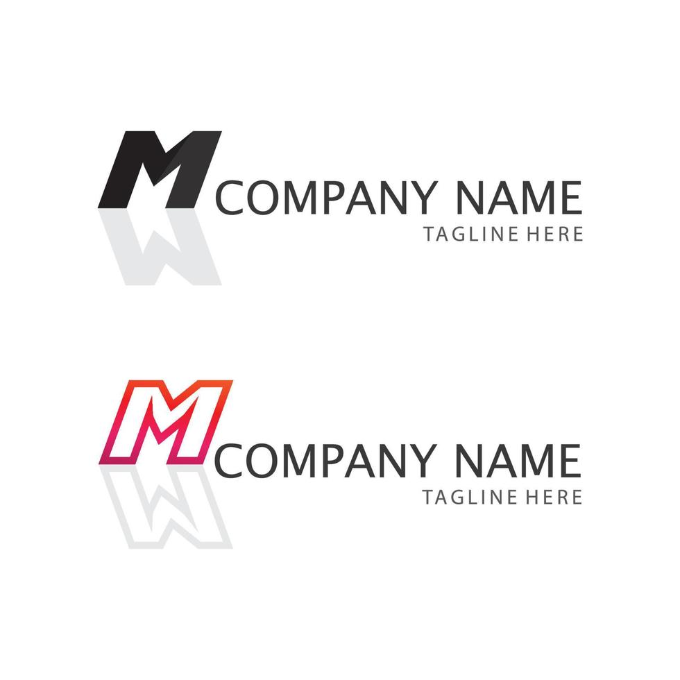 M Letter and font Logo Template vector