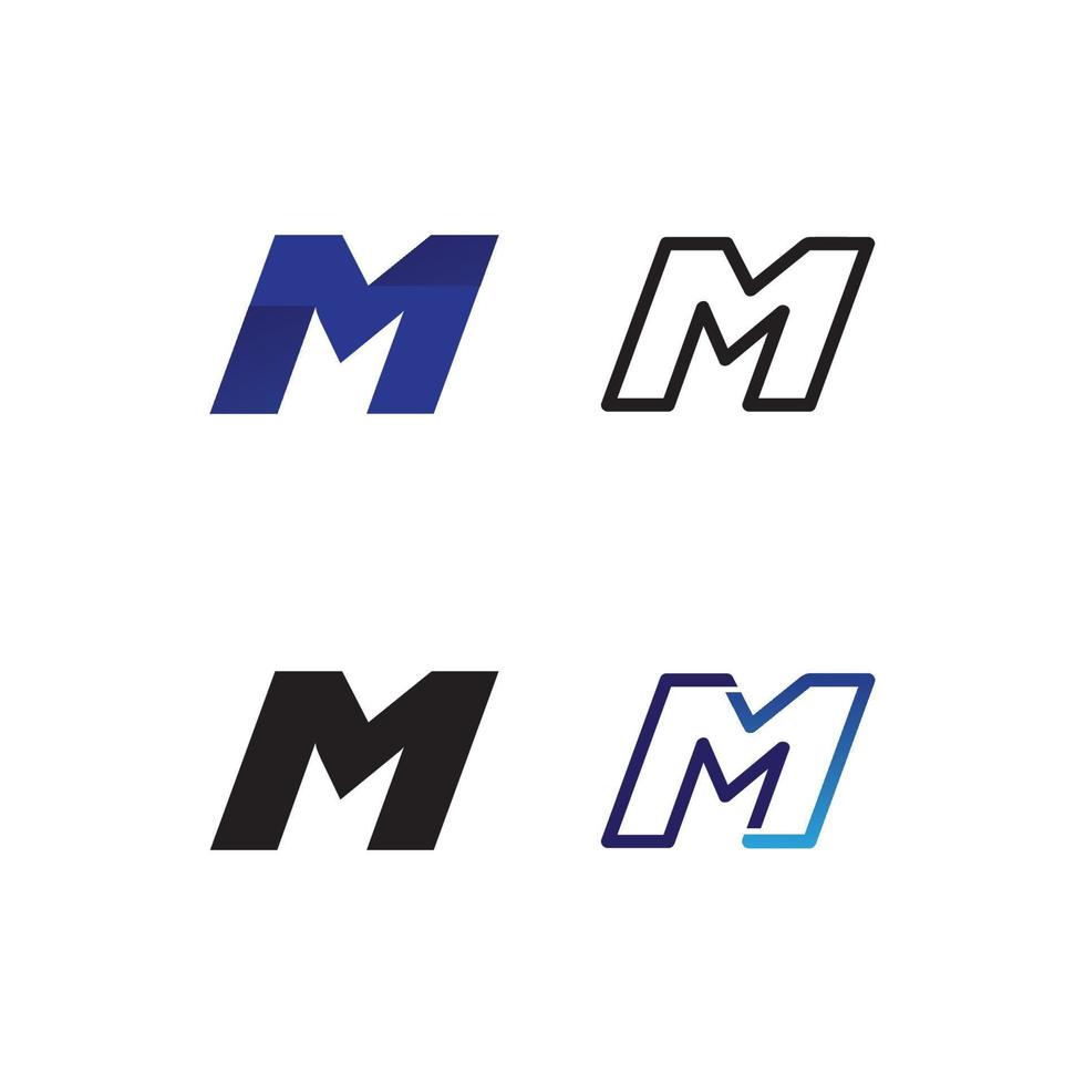 M Letter and font Logo Template vector