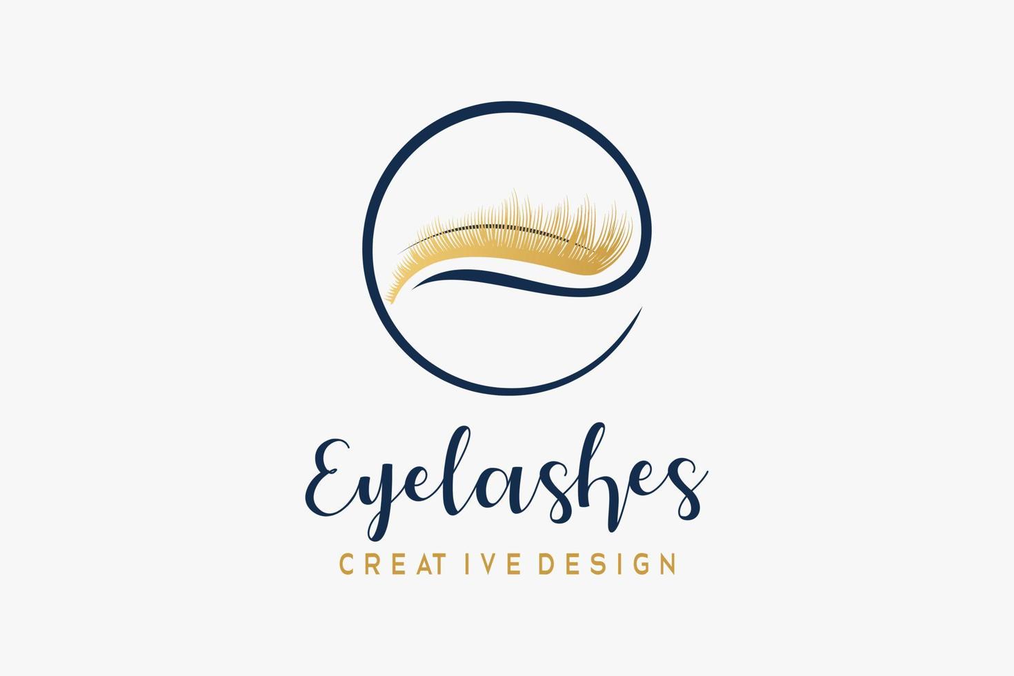 Eyelash logo with eyelash silhouette in creative concept shape letter e in circle, logo for make up or beauty salon vector