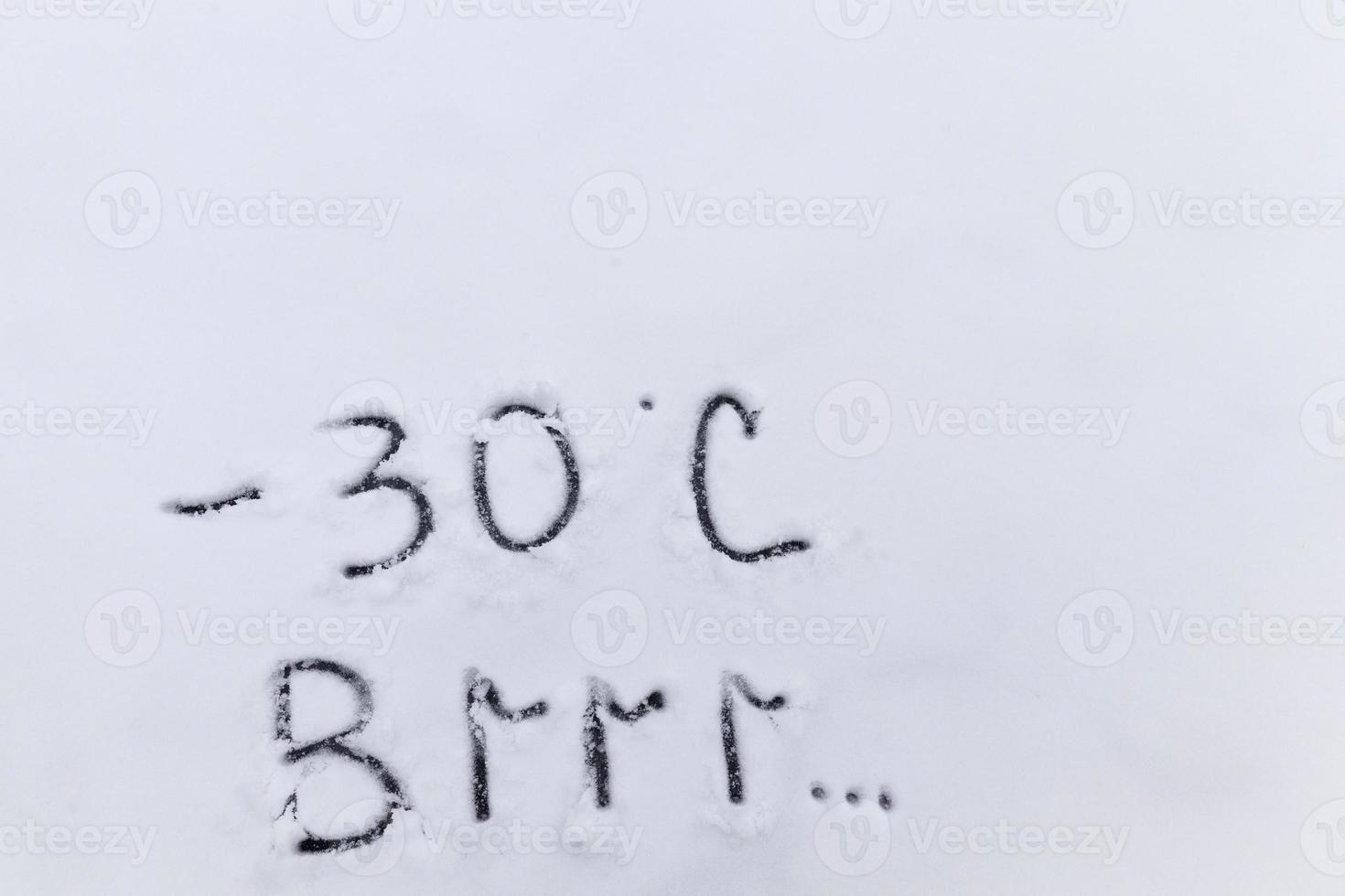 símbolos de temperatura que denotan clima muy frío negativo foto