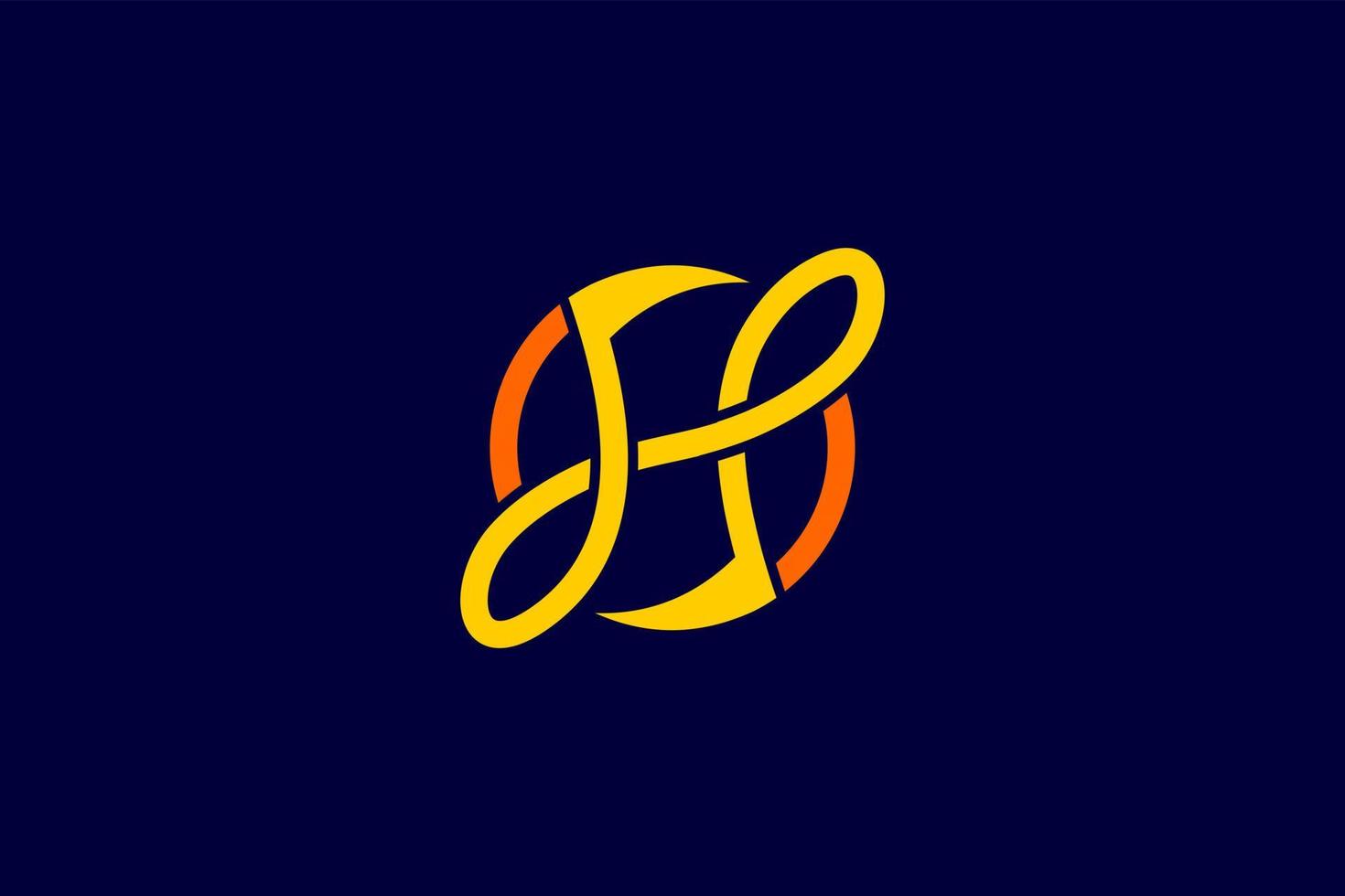 el diseño del logotipo de la letra h con el concepto de un icono de dos tonos combinado con un círculo vector