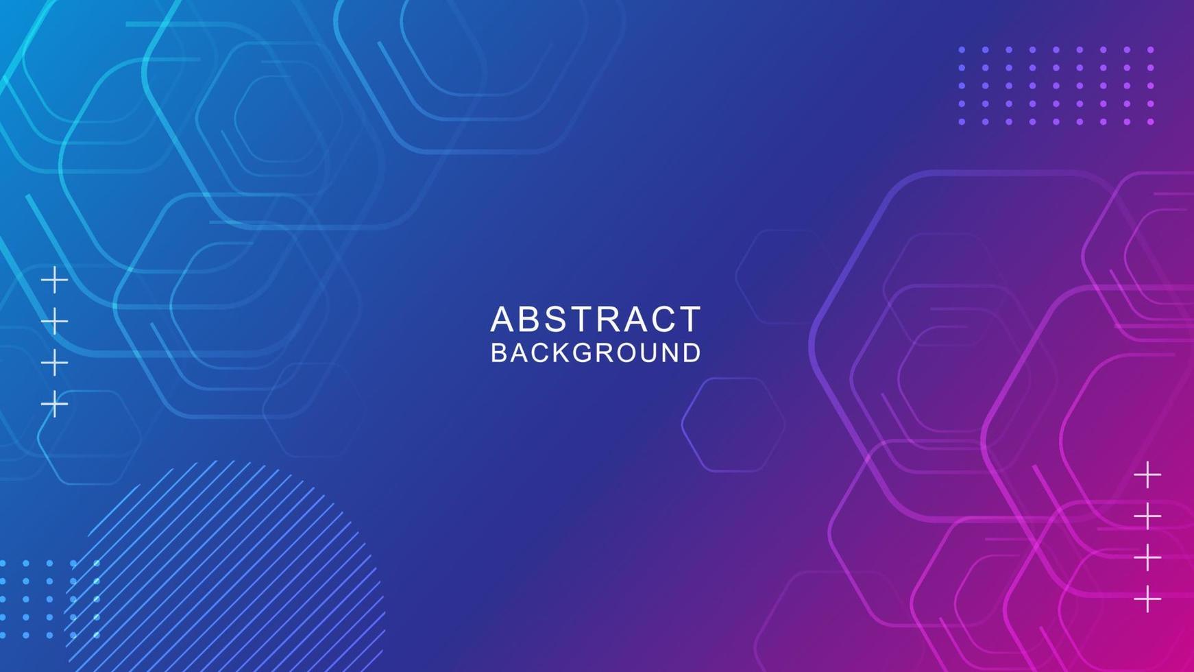 Abstract gradient geometric hexagonal background vector