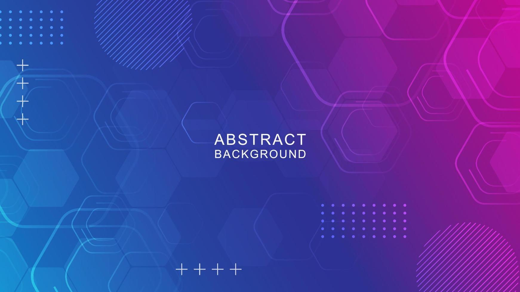 Abstract gradient geometric hexagonal background vector