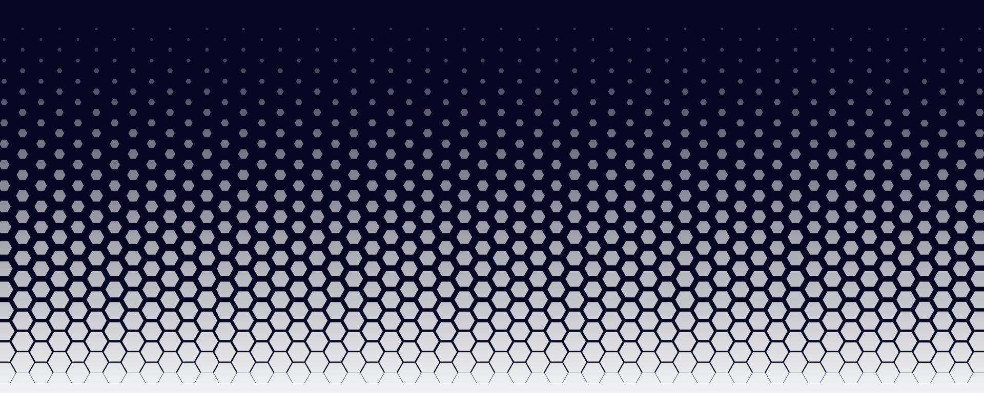 Blue background with orange hexagon halftone dots vector