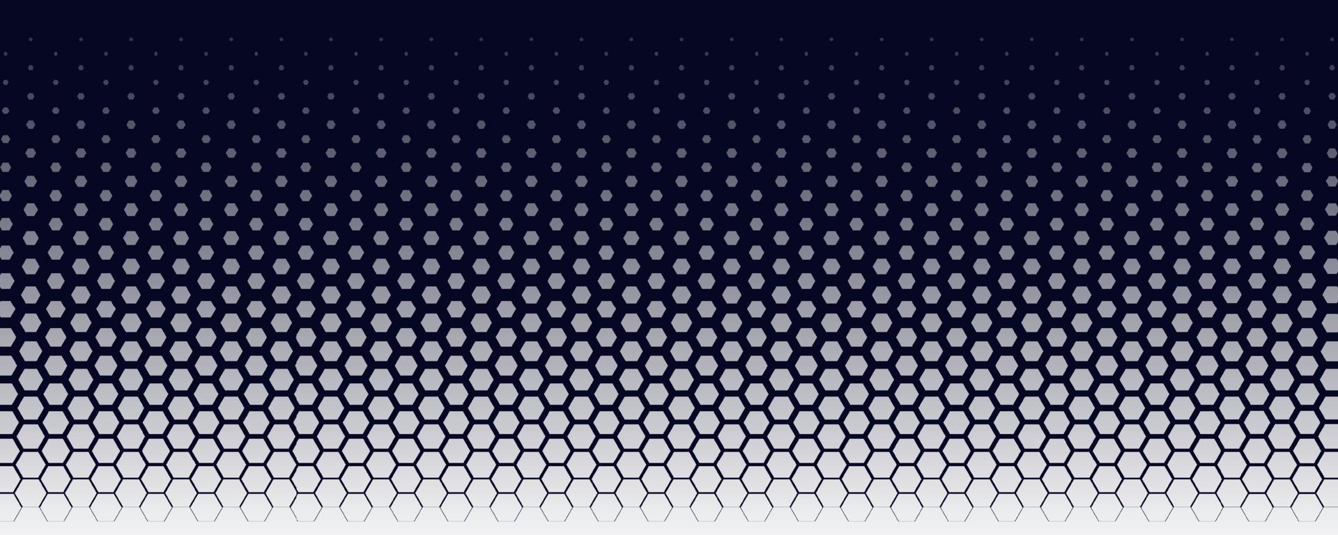 Blue background with orange hexagon halftone dots vector