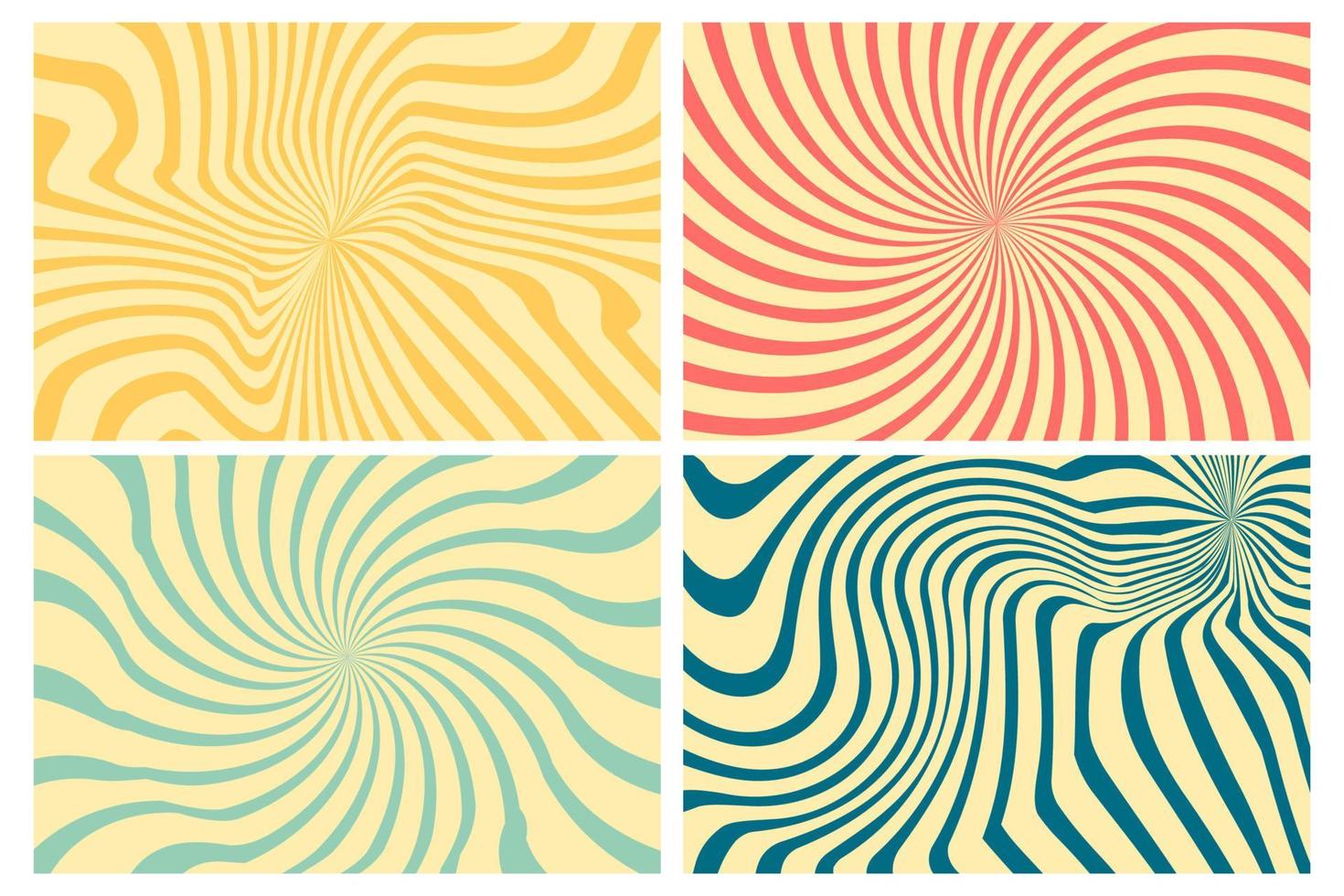 Groovy hippie 70s backgrounds with waves  swirl  twirl pattern vector