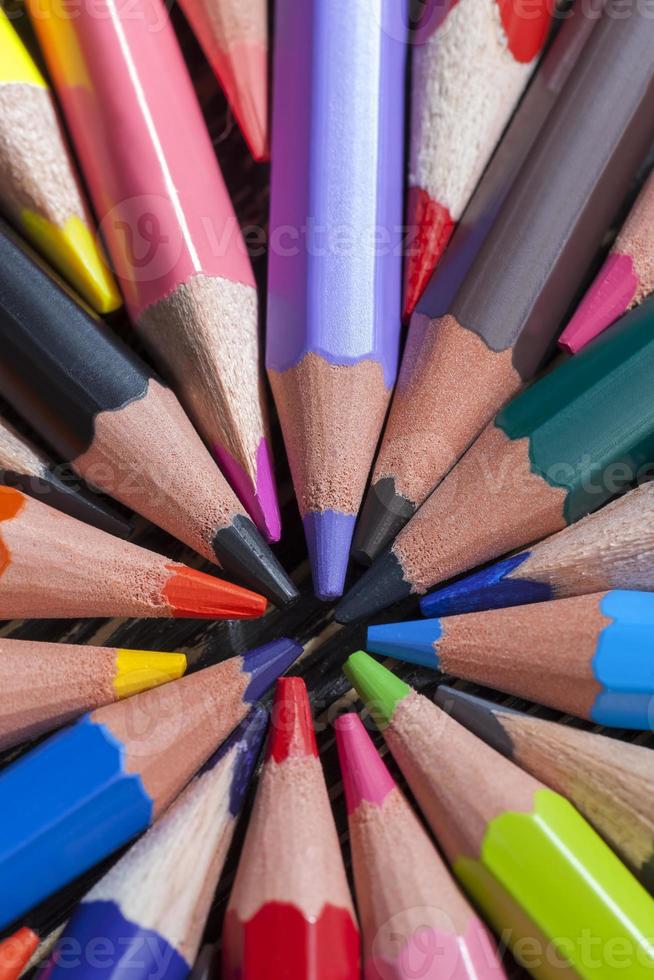 colored wooden pencils photo