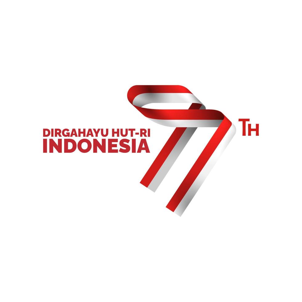 Logotipo del Día de la Independencia de Indonesia de 77 años. dirgahayu se traduce como longevidad o longevidad vector