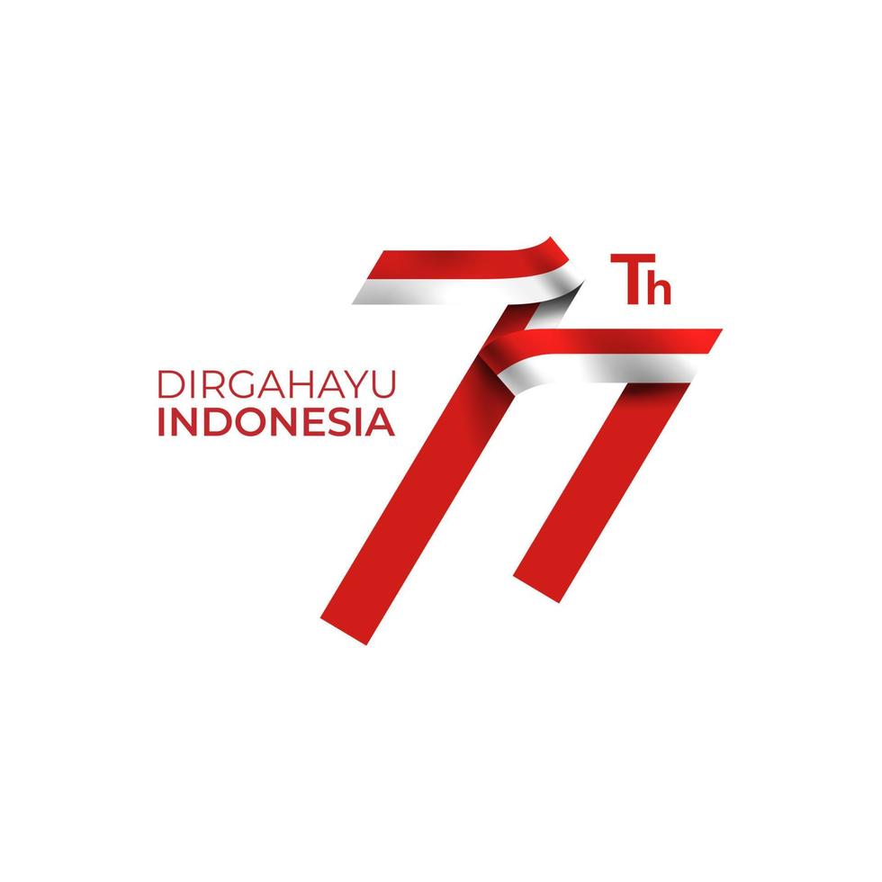 Logotipo del 77º día de la independencia de indonesia. dirgahayu se traduce como longevidad o longevidad vector