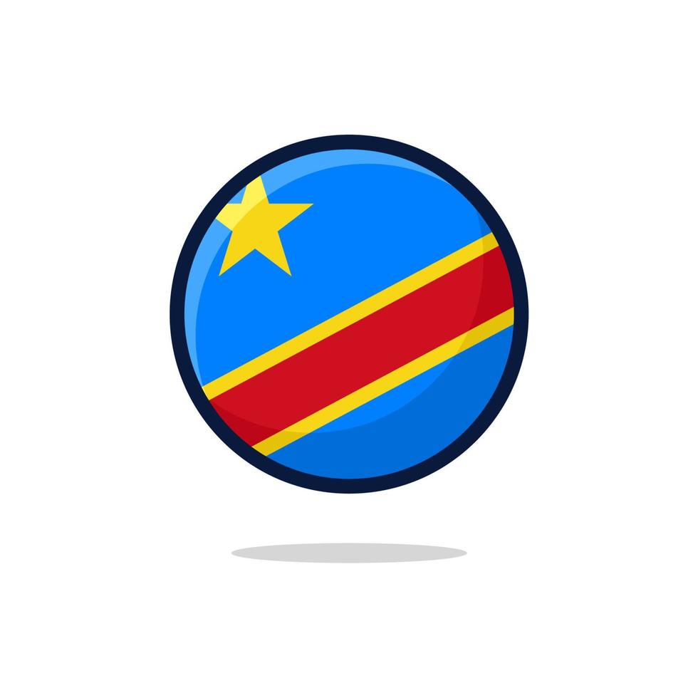 Democratic Republic Congo Flag Icon vector