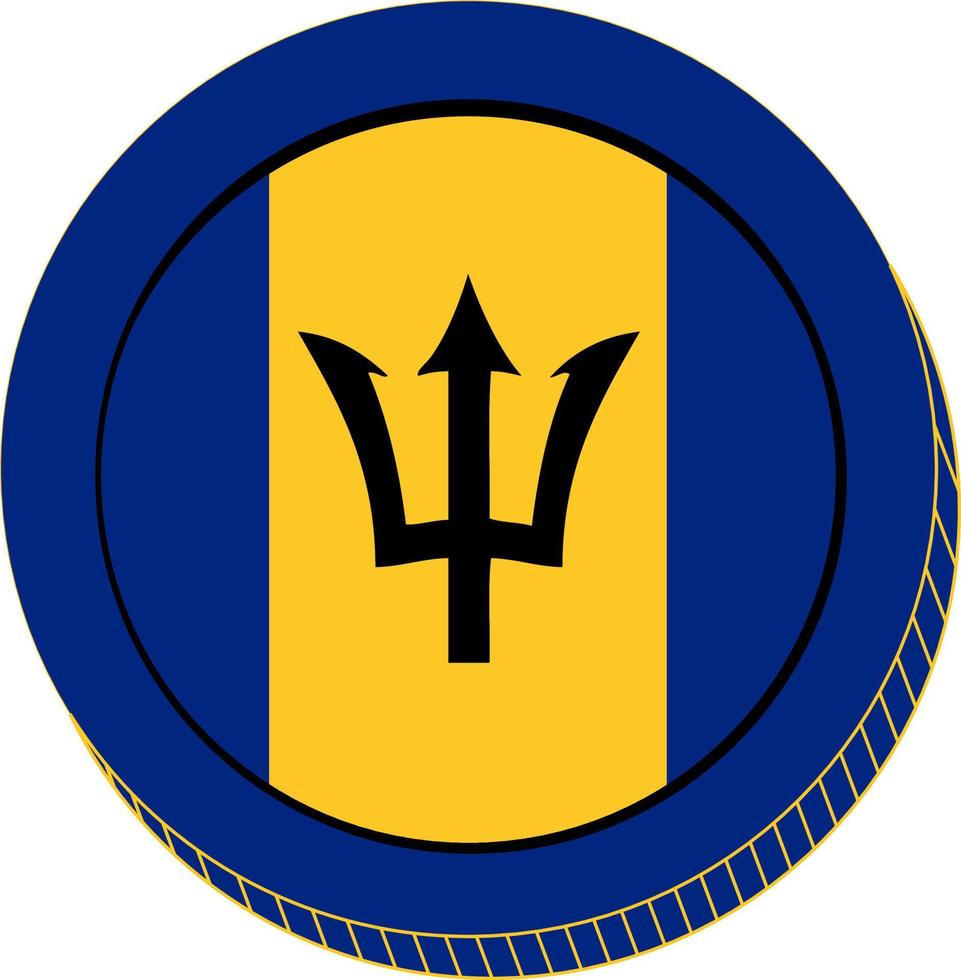 Barbados vector hand drawn flag, Barbados dollar