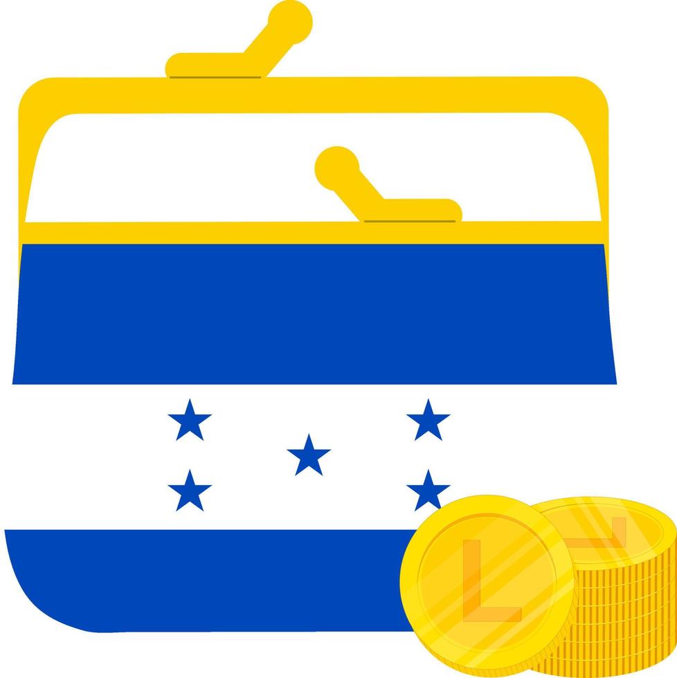 Honduras vector hand drawn flag, Honduran lempira