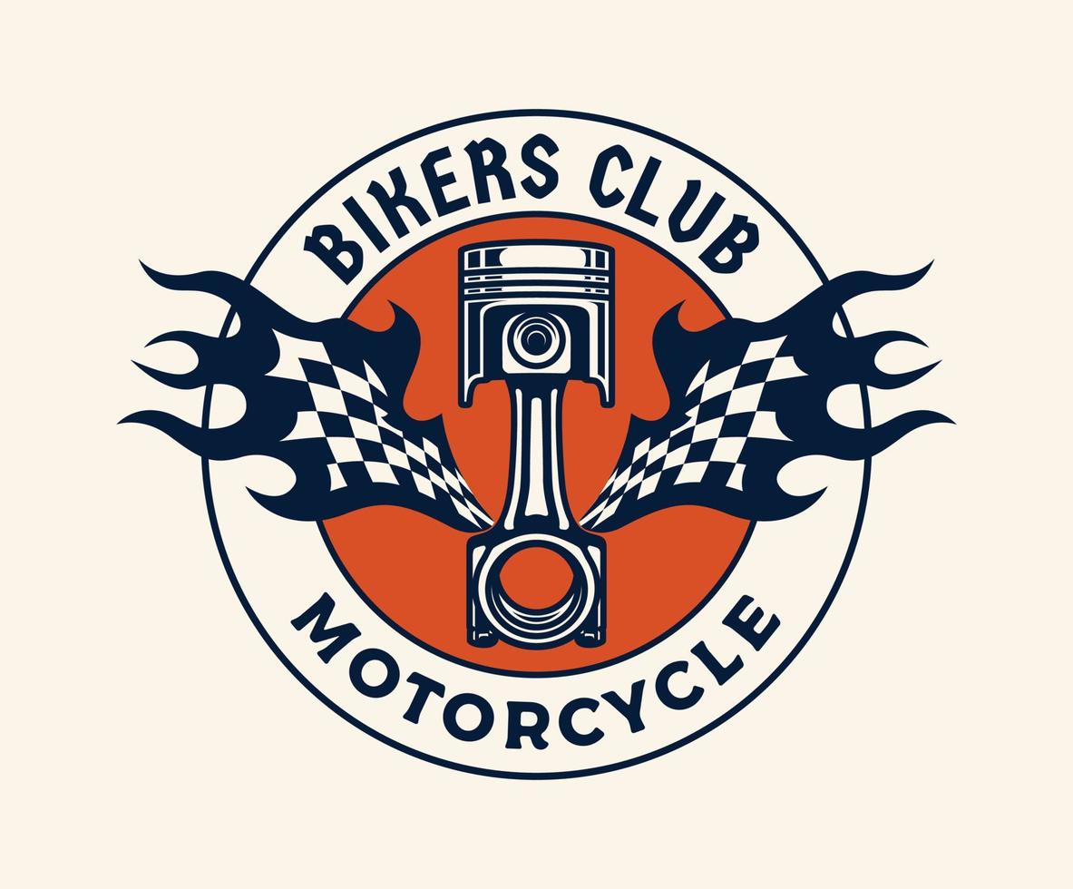 Hand Drawn Motorcross Adventure Club Logo Badge vector
